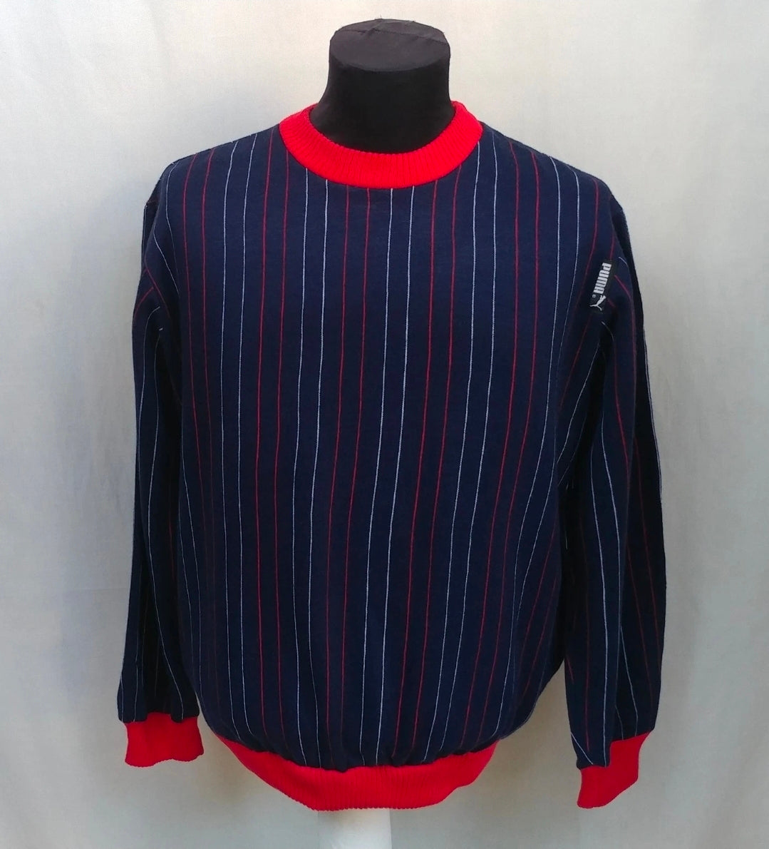 Vintage 80s Crew Neck Training Long Sleeve Pullover Sweater Mens M