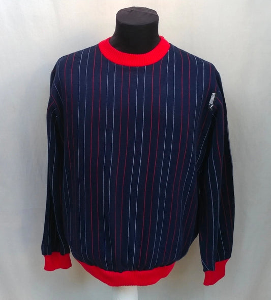 Vintage 80s Crew Neck Training Long Sleeve Pullover Sweater Mens M