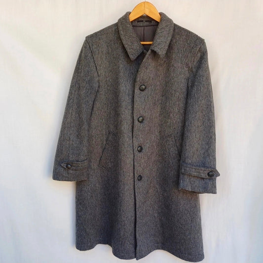 Vintage All Weather Tirol Loden Mens Wool Button Coat Long Overcoat Size 52