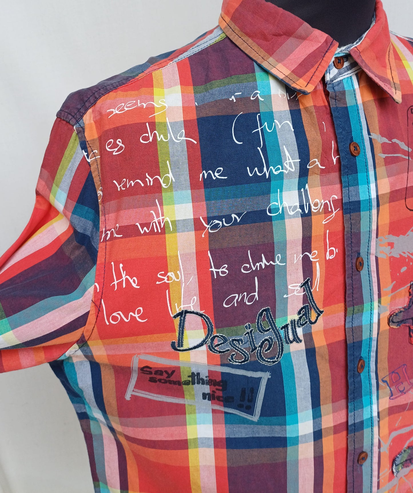 Desigual "Ready To Go" Regular Fit Cotton Button-Up Shirt Mens L