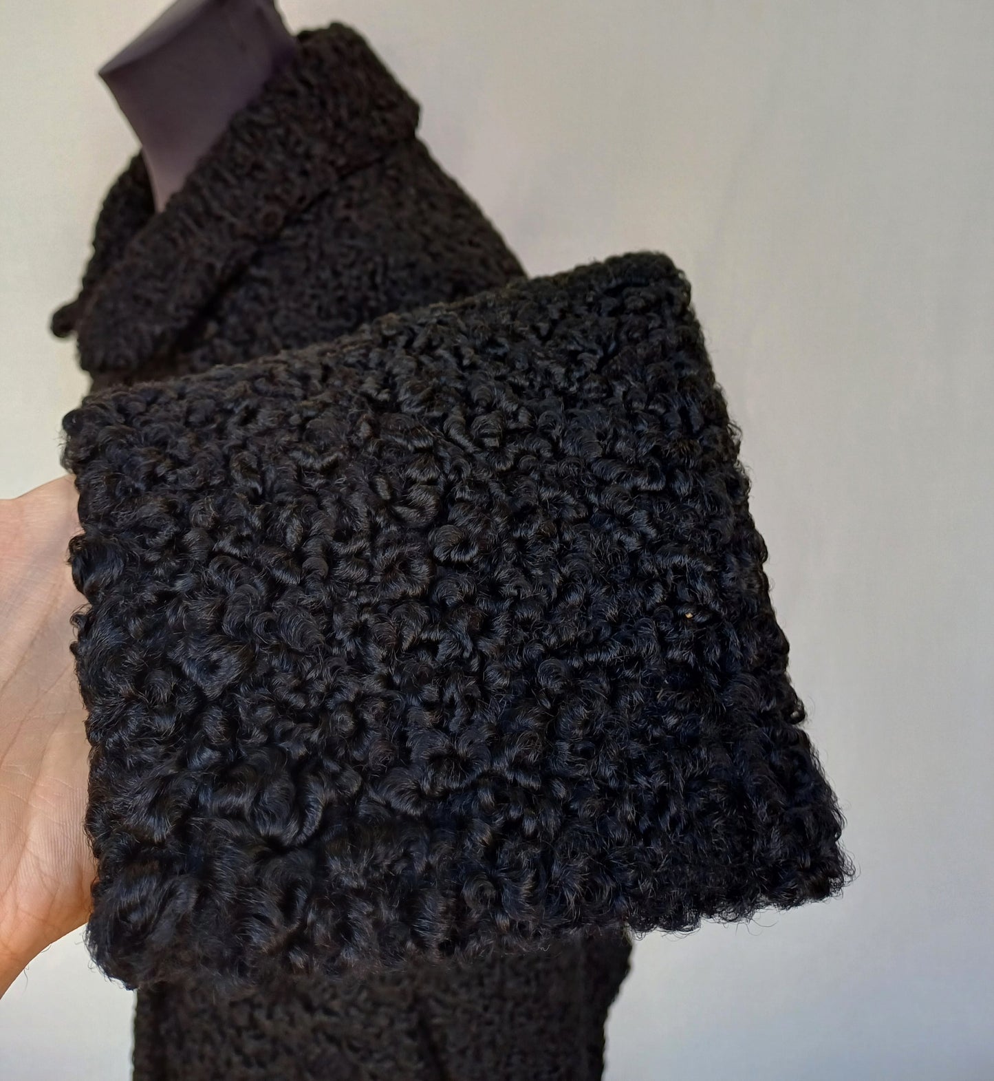 Vintage Bukhara Karakul USSR Womens Real Persian Fur Jacket Size L