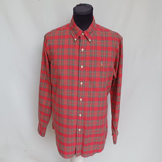Ralph Lauren Classic Fit Plaid Button Down Long Sleeve shirt Mens M