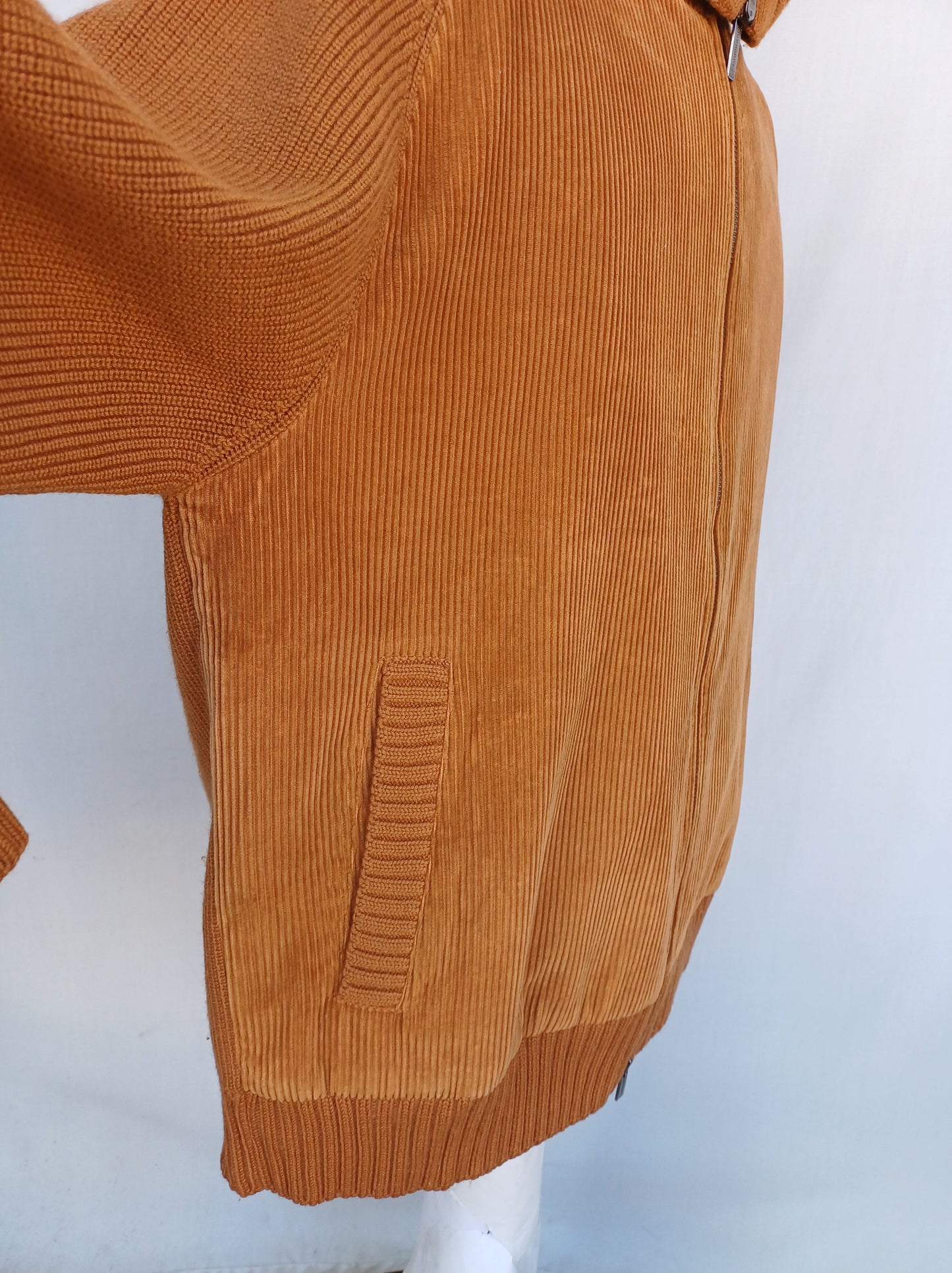 Burberry London Corduroy Wool/Acrylic Zip Cardigan Size 8/Mens XL