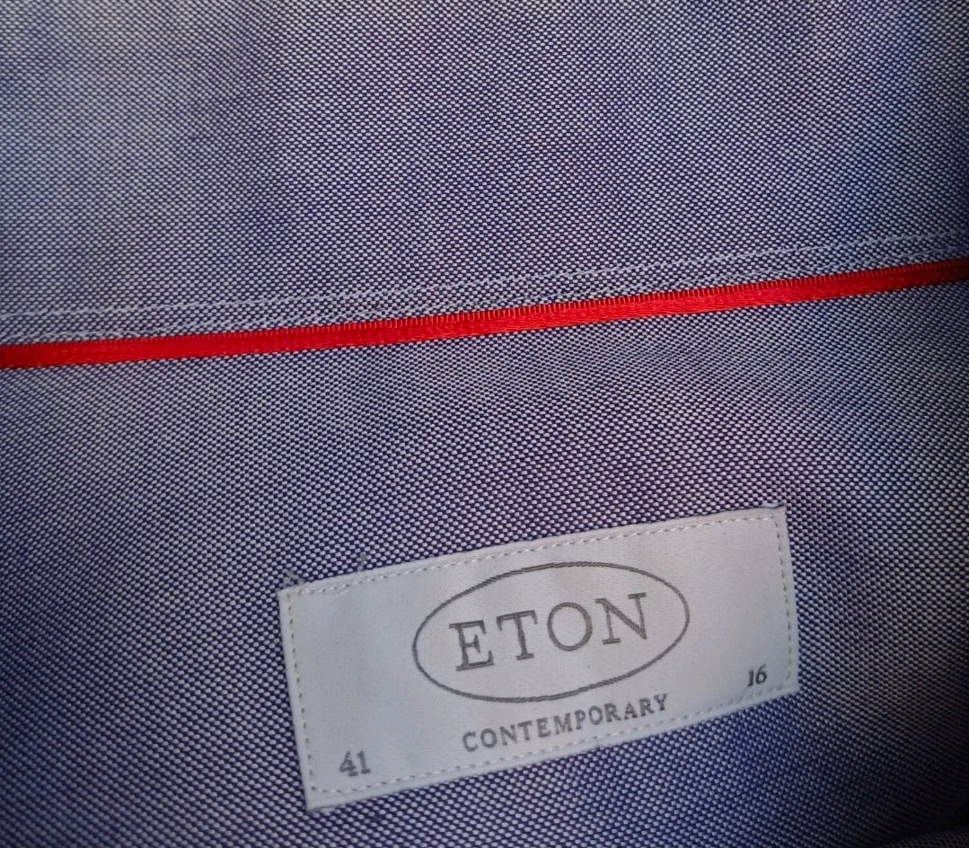 Eton Contemporary Fit 100% Cotton L/S Button Down Shirt Size 41/16
