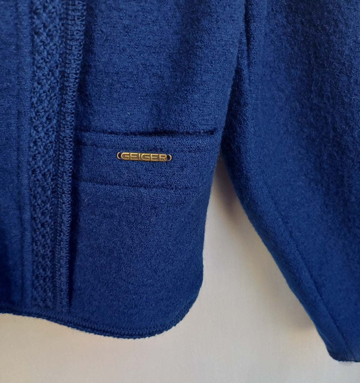 Vintage 90s Geiger Womens Pure Wool Knit Button Jacket Size 42/Large