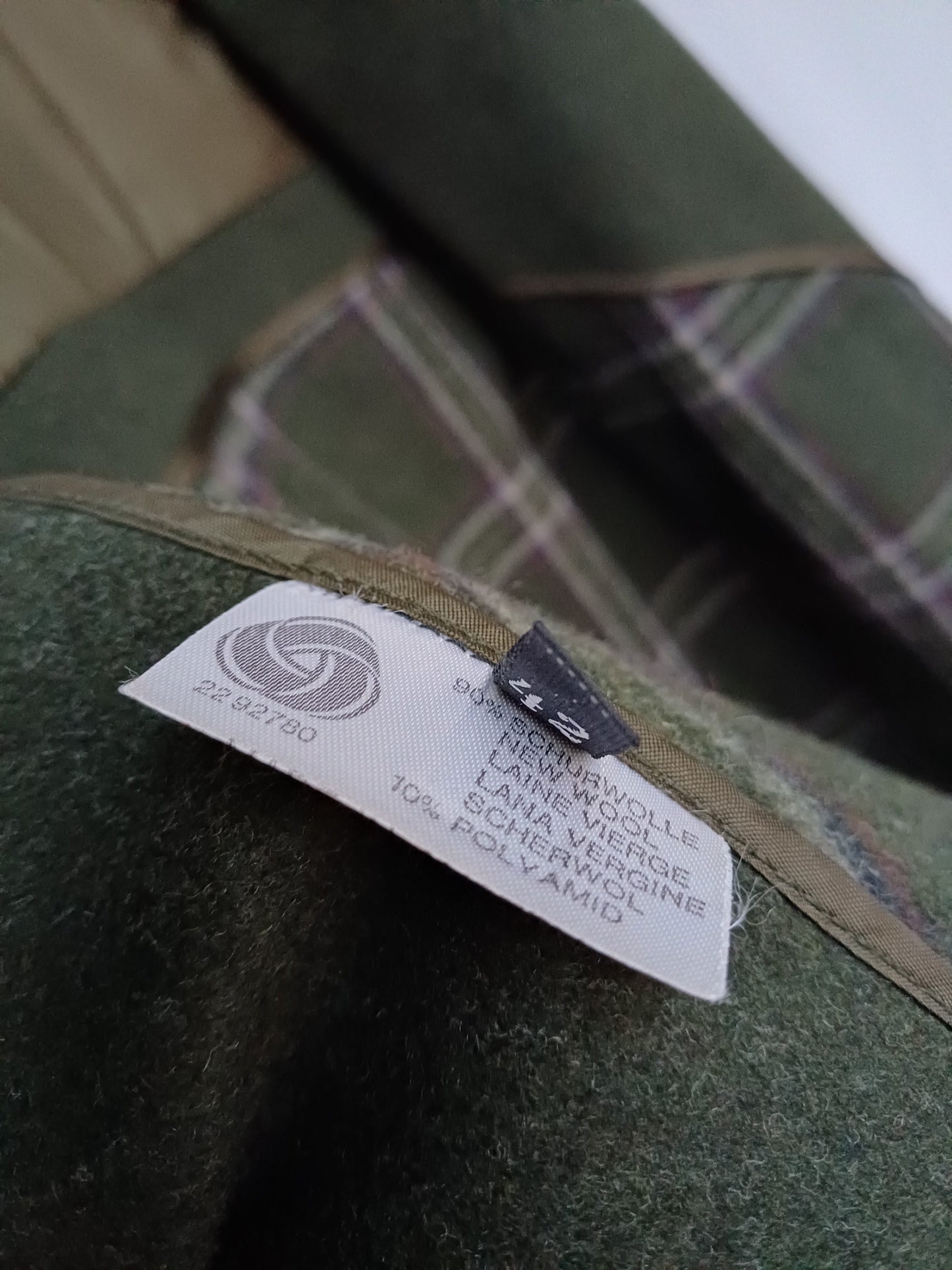 Salko Pischl Loden Tirol Plaid Lining Womens Wool Button Coat Overcoat EU 42/Large
