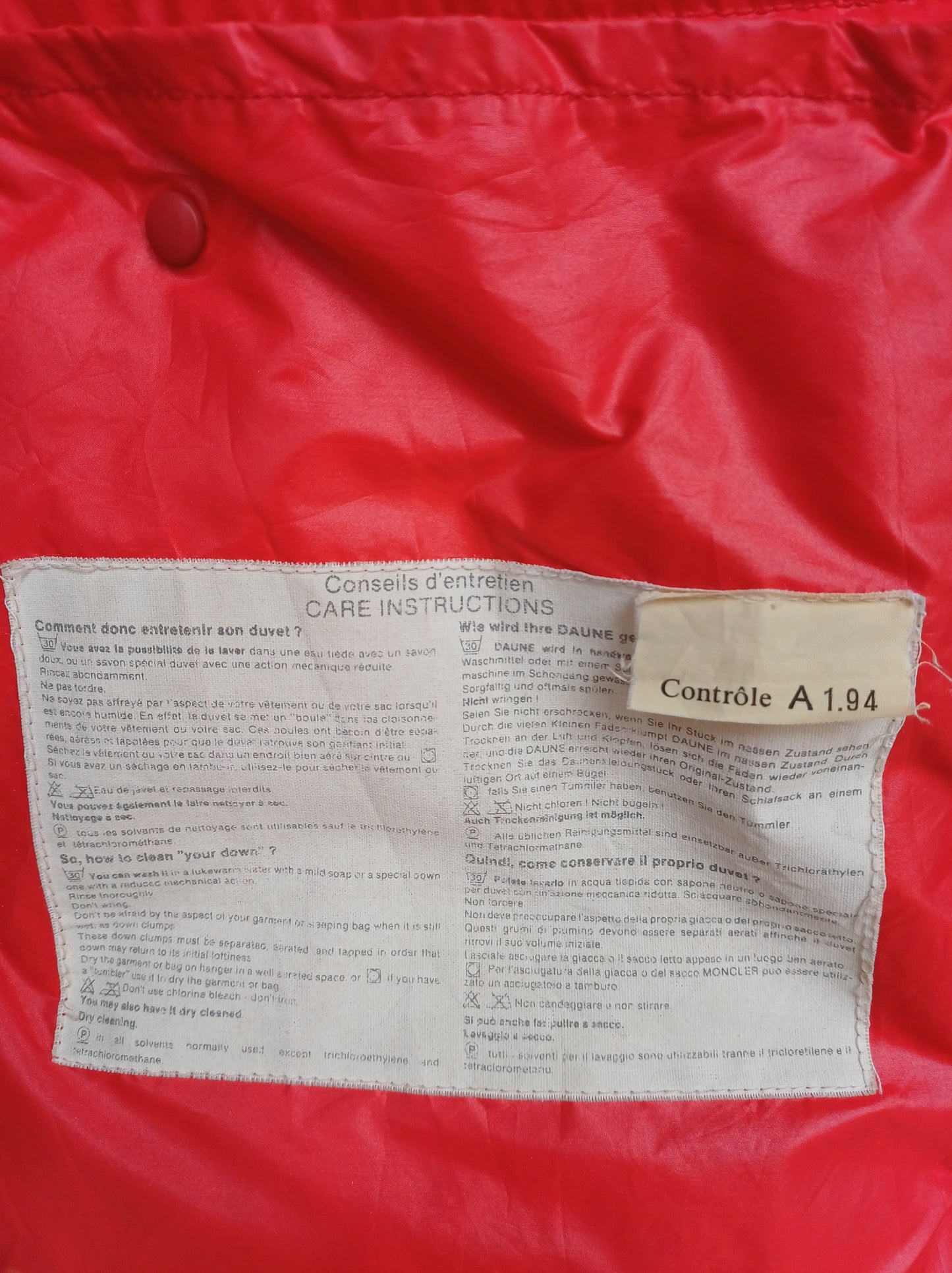 Vintage Moncler Grenoble Down Puffer Jacket W/Removable Sleeves Size 3