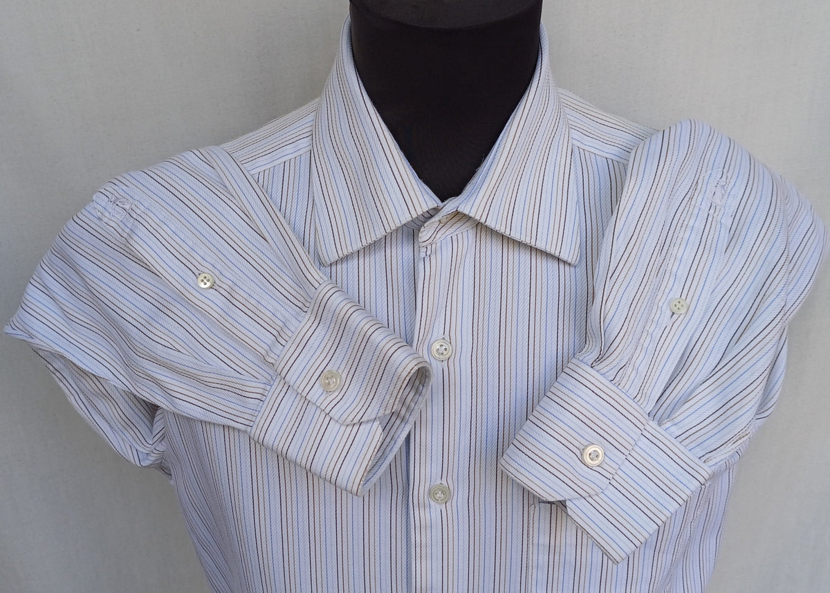 Lanvin Paris Striped Button-Up Shirt Size 40/Mens M