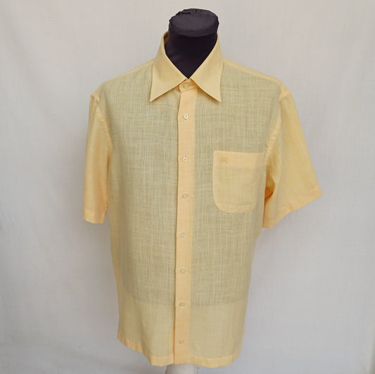 Burberry London Linen/Polyester Button-Up Shirt Mens L
