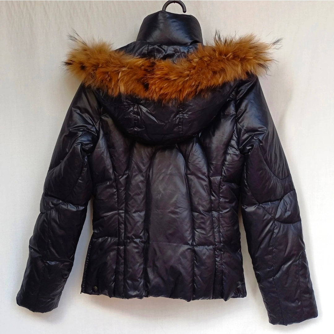 Blauer USA Womens Zip/Button Raccoon Fur Quilted Down Puffer Jacket Size XS