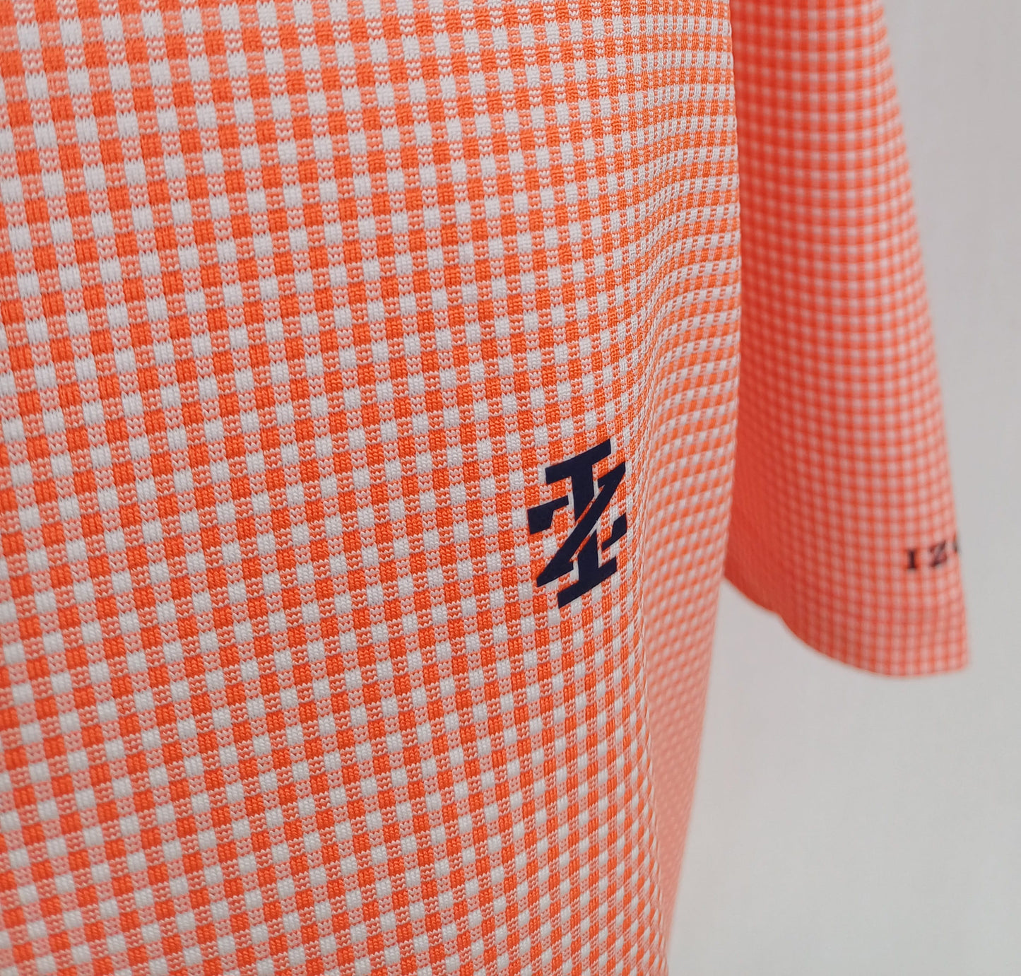 Izod Button Check Golf Polo Shirt Mens 2XL