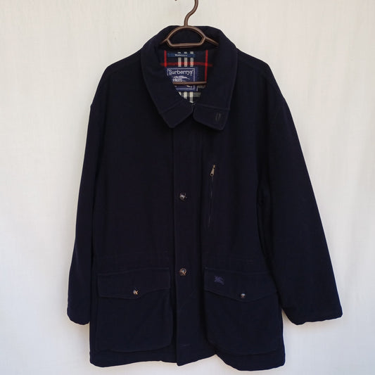 Vintage Burberrys Nova Check Lining Mens Wool Coat Overcoat Size EU 48