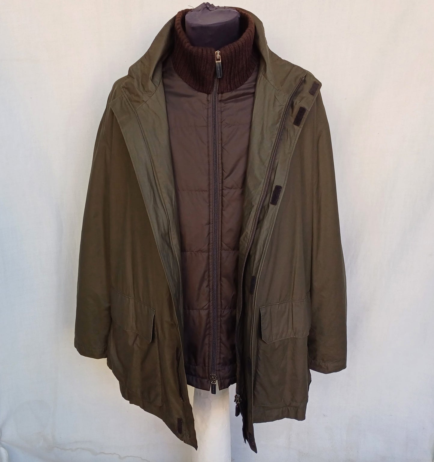 Ermenegildo Zegna Full Zip Military Jacket W/Removable Lining Mens M