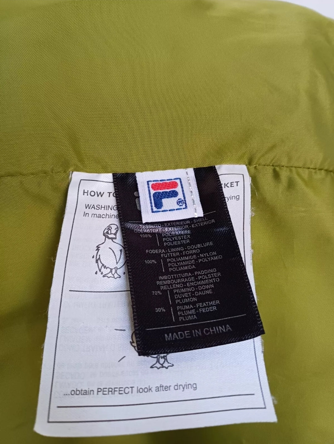 Fila Italy Ski Team Quilted Zip Down Vest Mens L