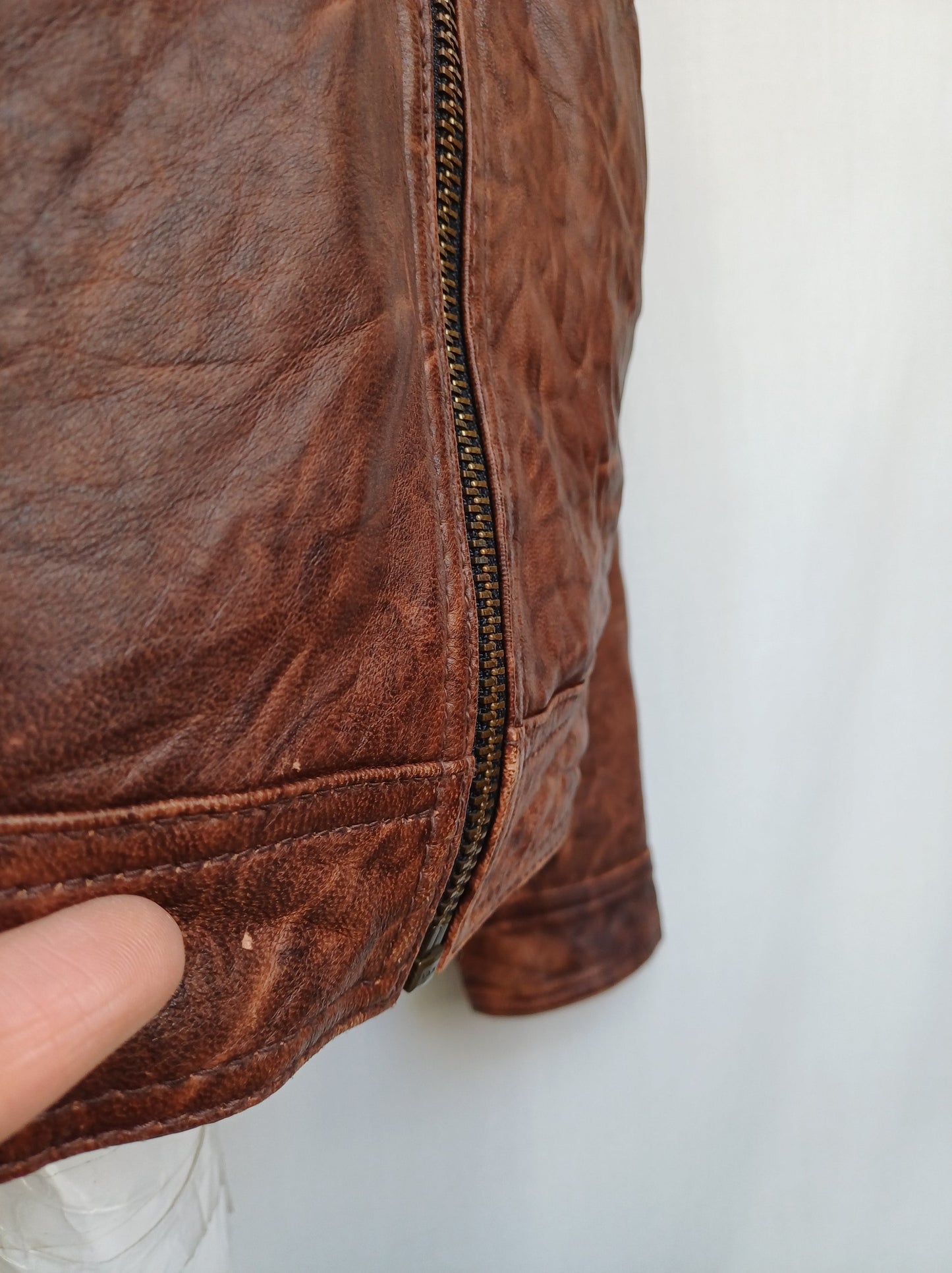 H&M Motorcycle Style Real Leather Jacket Size 48/Mens S