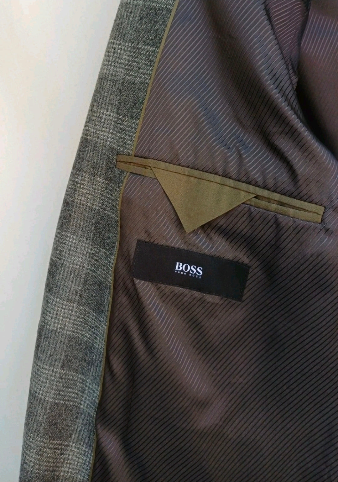 New Without Tags Hugo Boss "The Smith5" Wool Check Mens Button Blazer Jacket US 42 Long