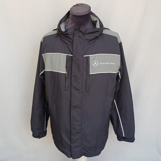 Mercedes Benz Full Zip Hooded Jacket Mens S Fits L
