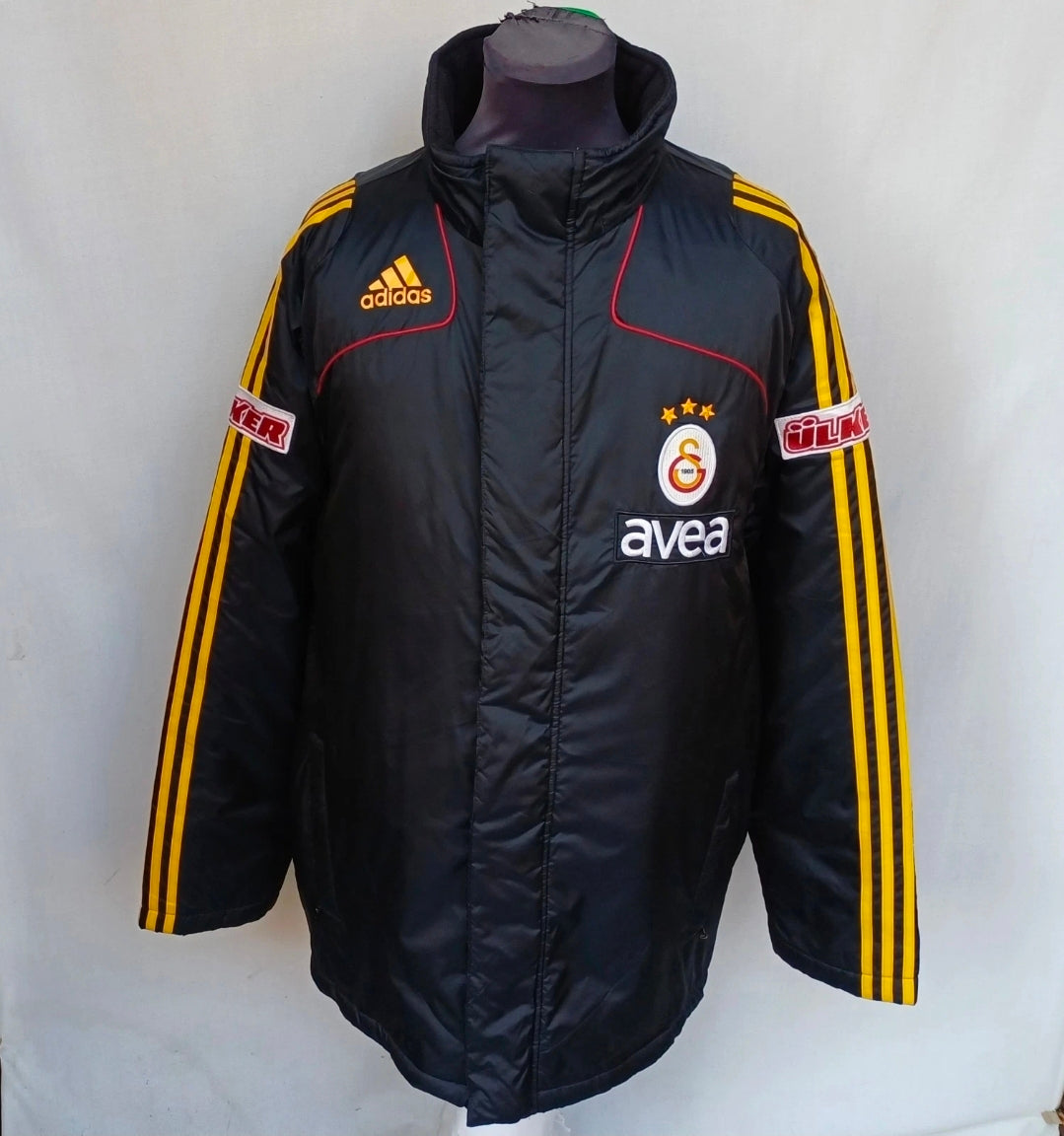 Galatasaray 2008/09 Adidas Bench Coat Long Padded Jacket Mens L