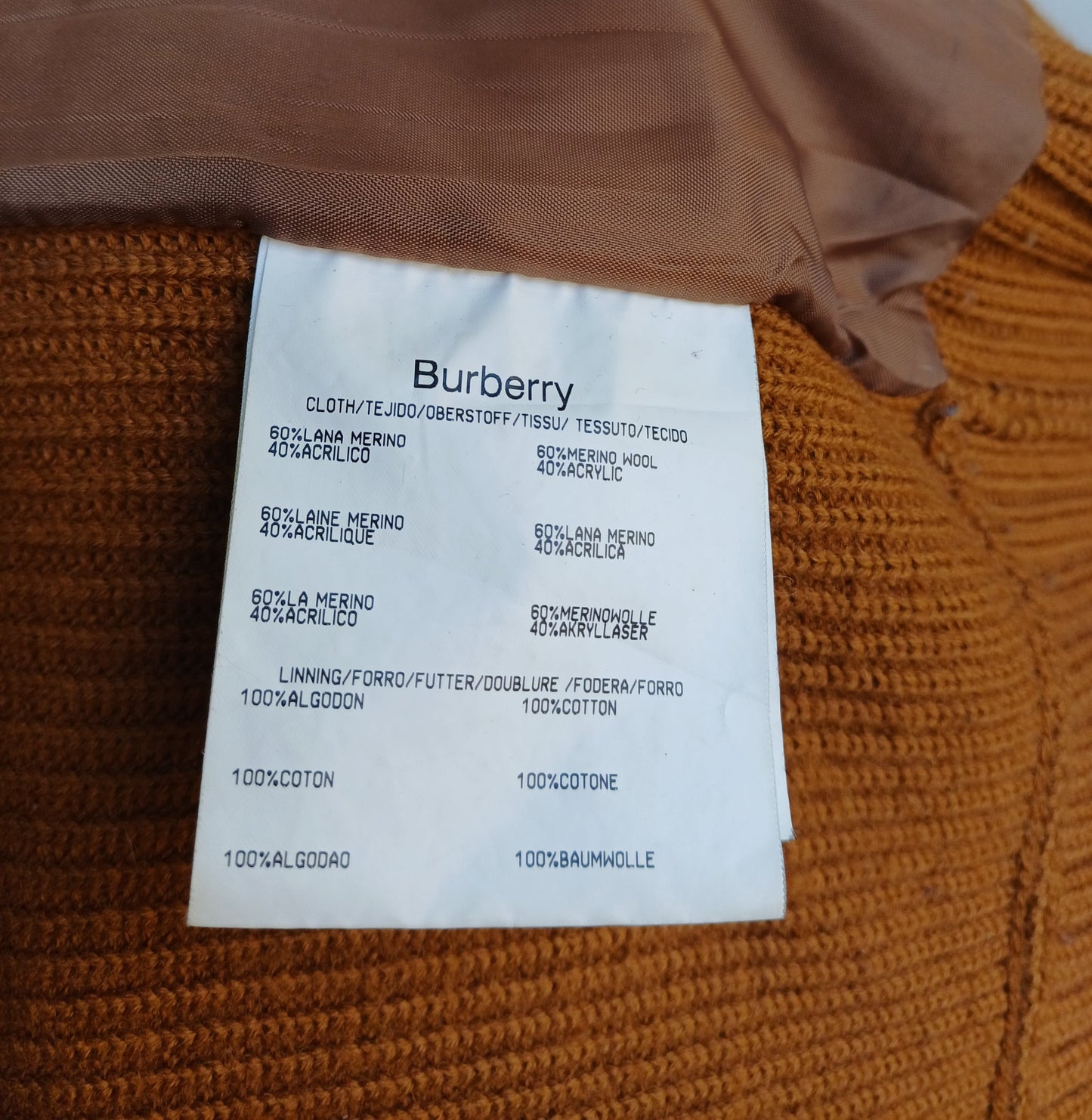Burberry London Corduroy Wool/Acrylic Zip Cardigan Size 8/Mens XL