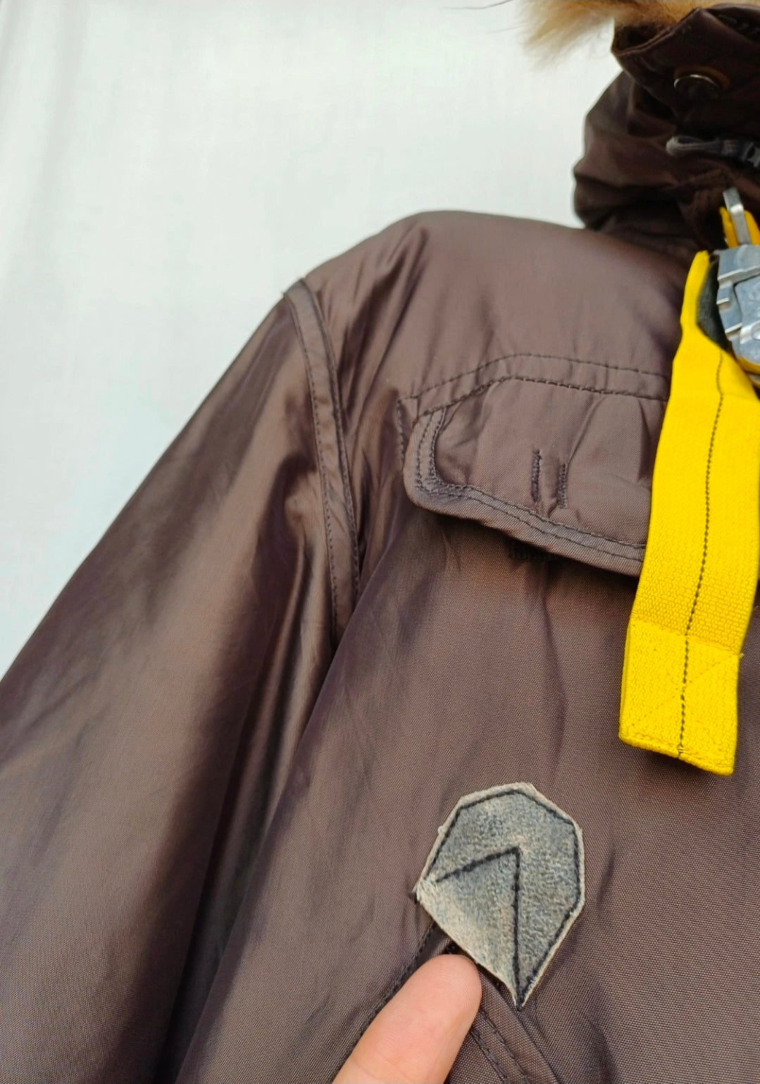 Parajumpers Real Fur Bomber Down Jacket W/Removable Lining Mens M