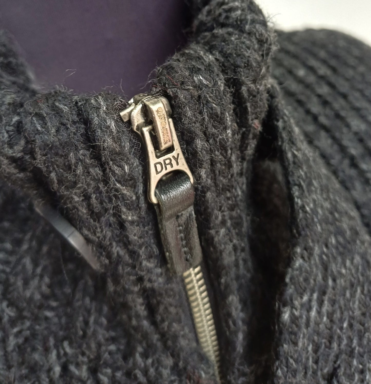 Superdry Icon Brynner Full Zip Fleece lined Knit Cardigan Sweater Jacket Mens M