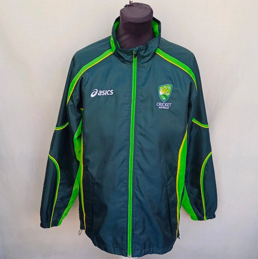 Australia Cricket Asics Zip Fleece Lining Training Top Jacket Coat Mens XL