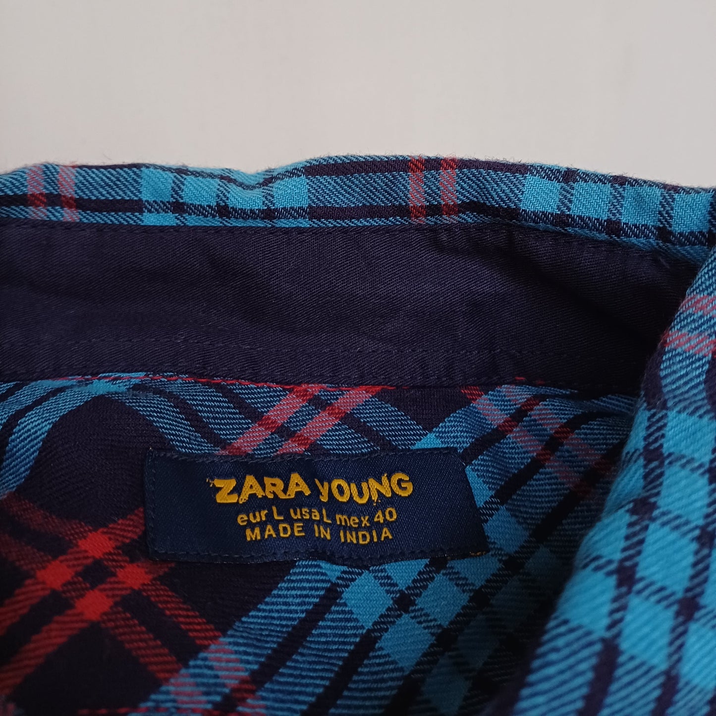 New With Tags Zara Young Checkered Plaid Cotton Button Up Flannel Shirt Mens L