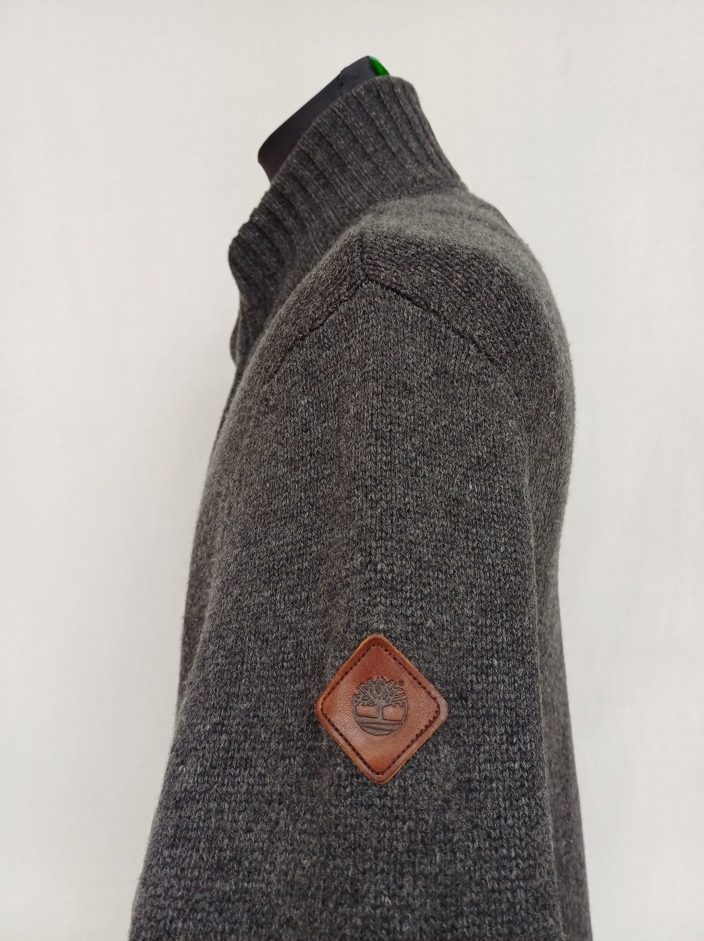 Timberland Slim Fit 100% Lambswool Button/Zip Cardigan Mens M