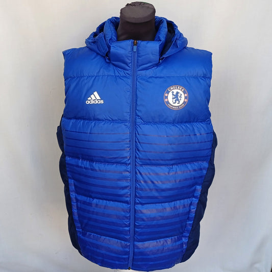 Chelsea 2014/15 Adidas Quilted Hooded Puffer Down Vest Mens XL