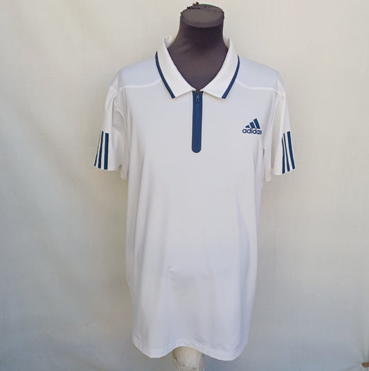 Adidas Barricade Polo zip Tennis Shirt Mens XL