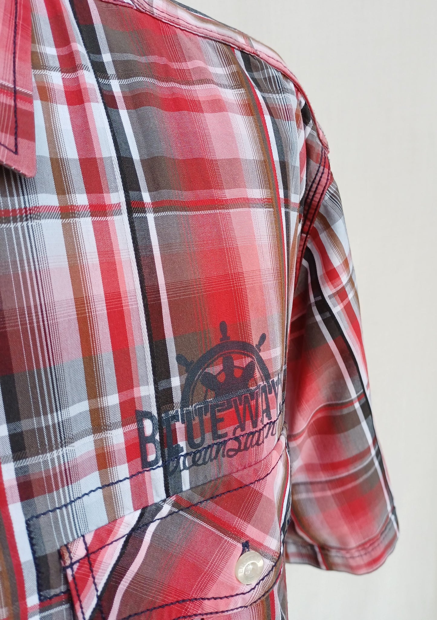 Lot Of 3 Engbers 100% Cotton Button-Up Check Shirt Size 43-44/Mens XL Oversized