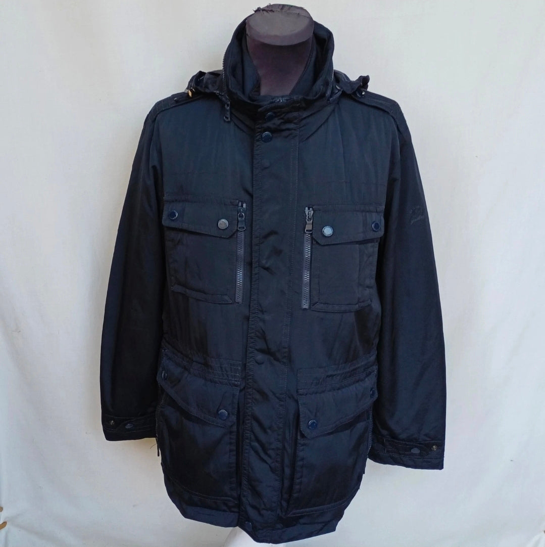 Paul & Shark Double Zipper Multi-Pockets Field Padded Hooded Jacket Mens L