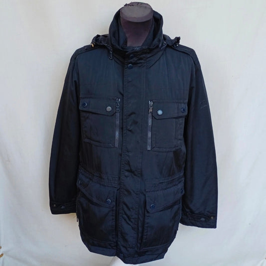 Paul & Shark Double Zipper Multi-Pockets Field Padded Hooded Jacket Mens L