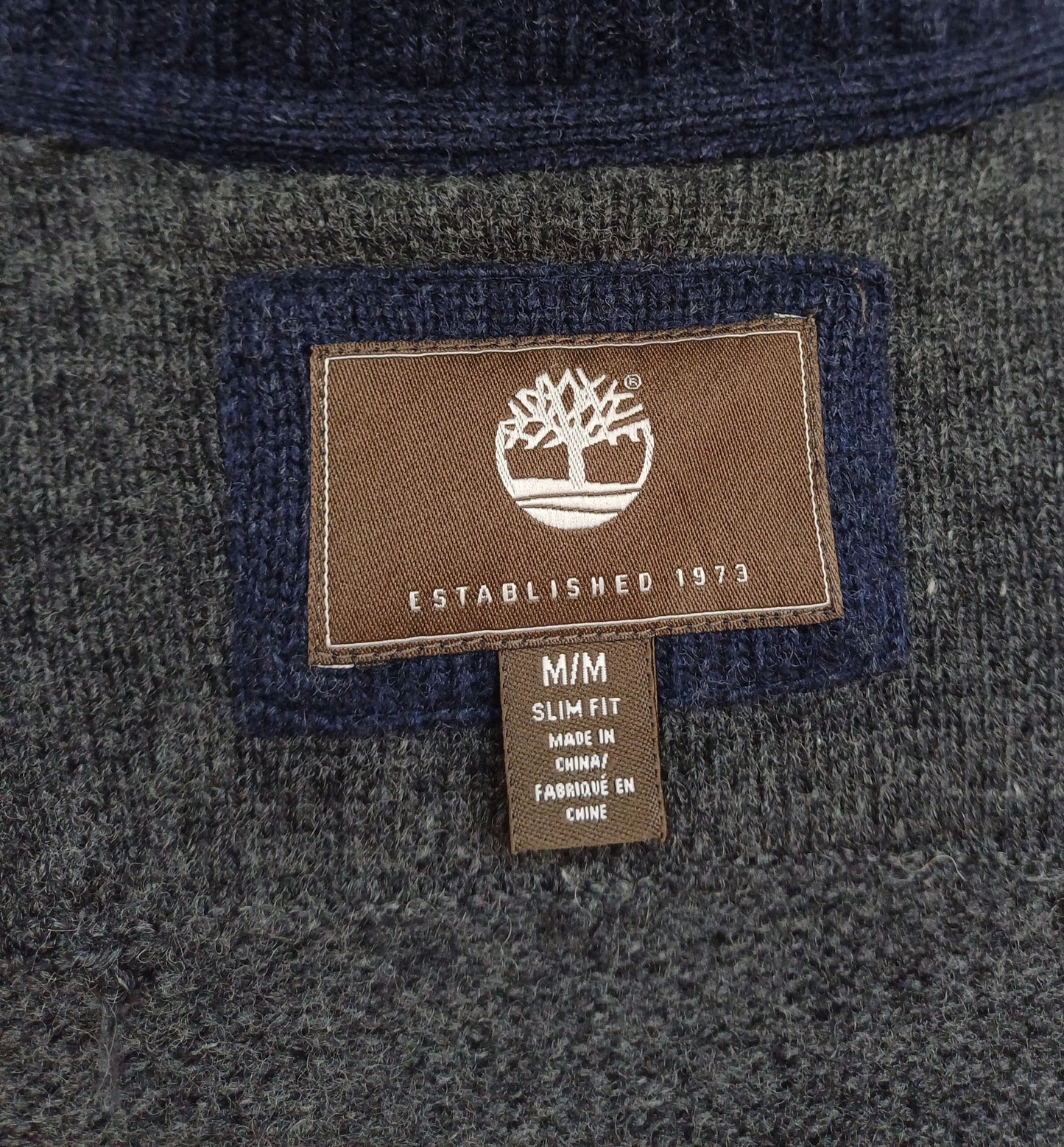 Timberland Slim Fit 100% Lambswool Button/Zip Cardigan Mens M