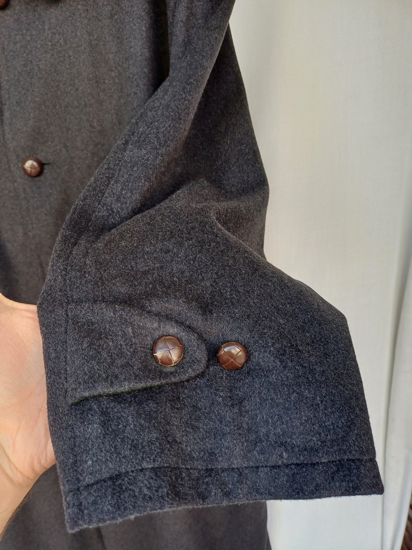 Lodenfrey Mens Wool/Cashmere Button Long Coat Overcoat Size EU 58/60-2XL/3XL