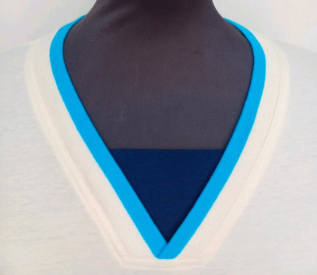 Vintage 80s BMW M Style V-Neck Cotton Sweater T-Shirt Size 54/Mens L/XL