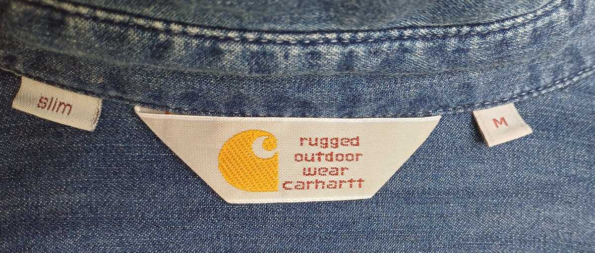 Carhartt Slim Fit Cotton Civil button-down Denim Shirt Mens M