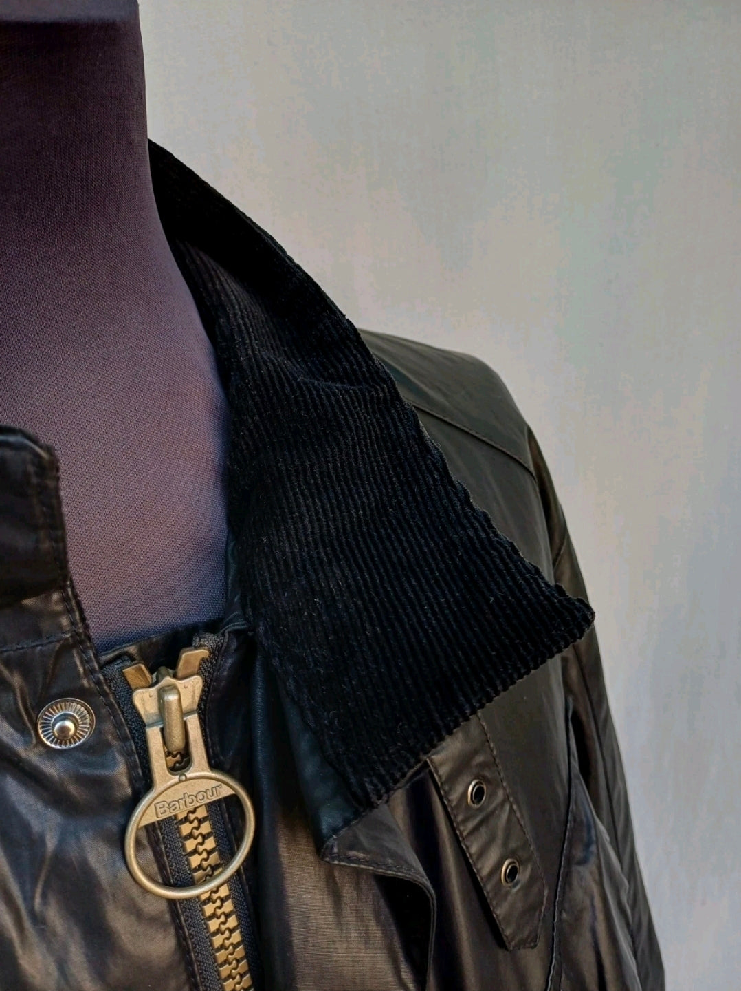 Barbour T1149 Carbon Finish International Jacket Zip/Snap Coat Mens M