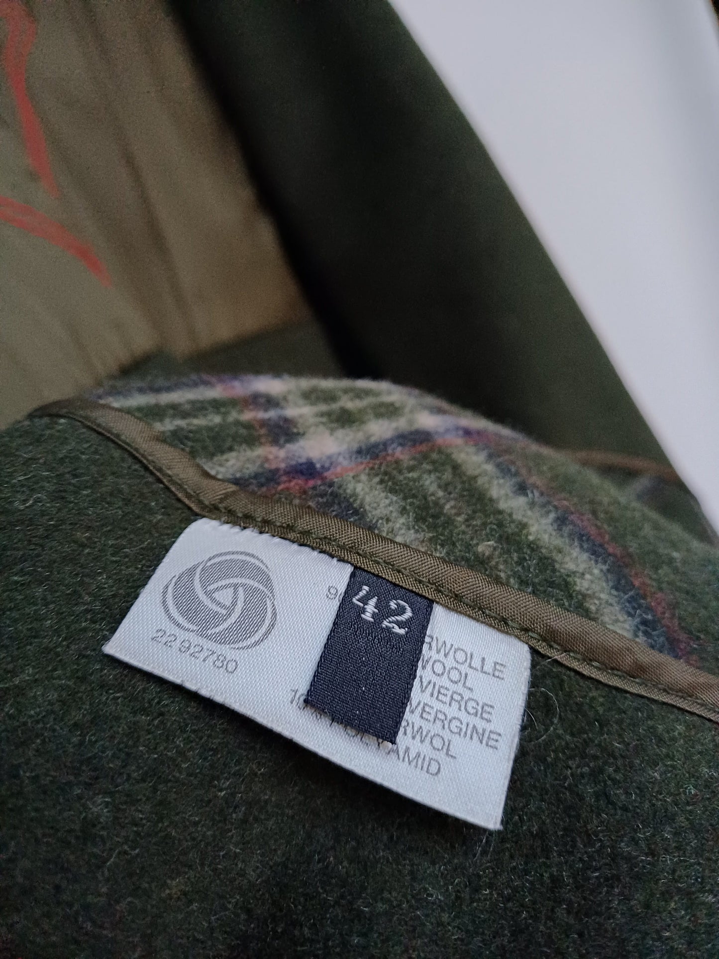 Salko Pischl Loden Tirol Plaid Lining Womens Wool Button Coat Overcoat EU 42/Large