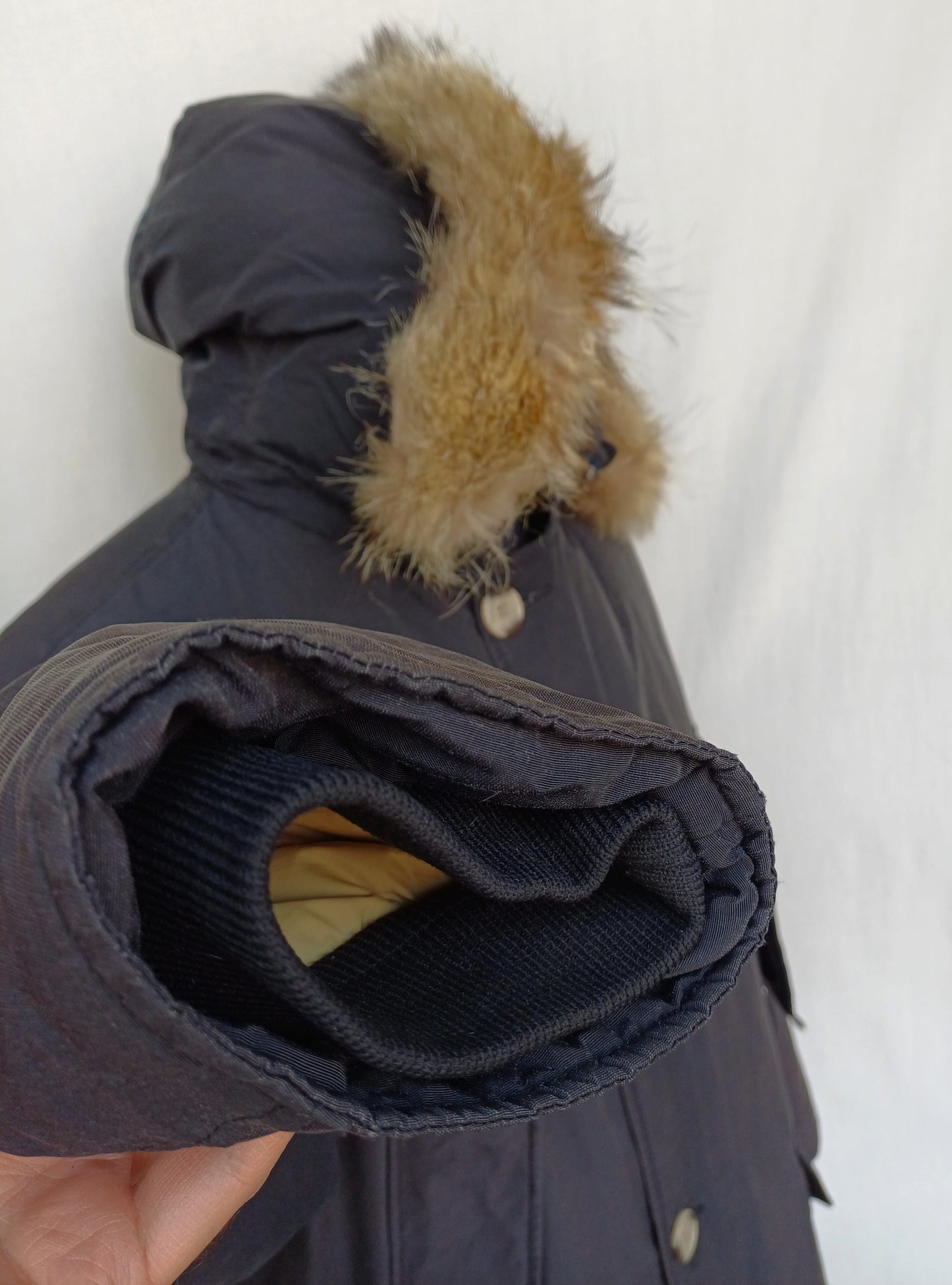Woolrich Mens Arctic Real Coyote Fur Down Parka Coat XL/XXL