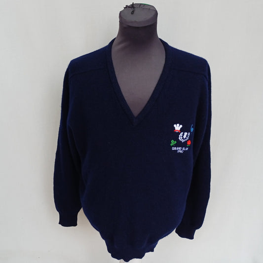 Vintage Pringle Sports Gand Slam 1990 V-Neck Pullover Sweater Mens L
