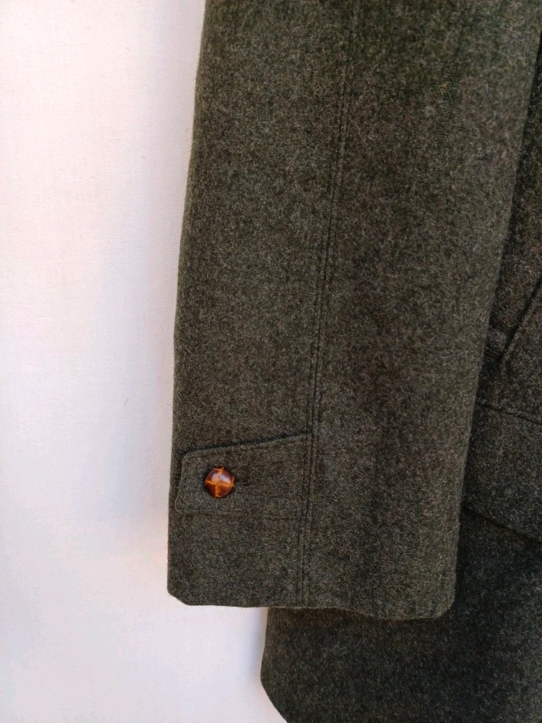 Lodenfrey Munchen Loden Mens Wool Button Coat Overcoat Size EU 52