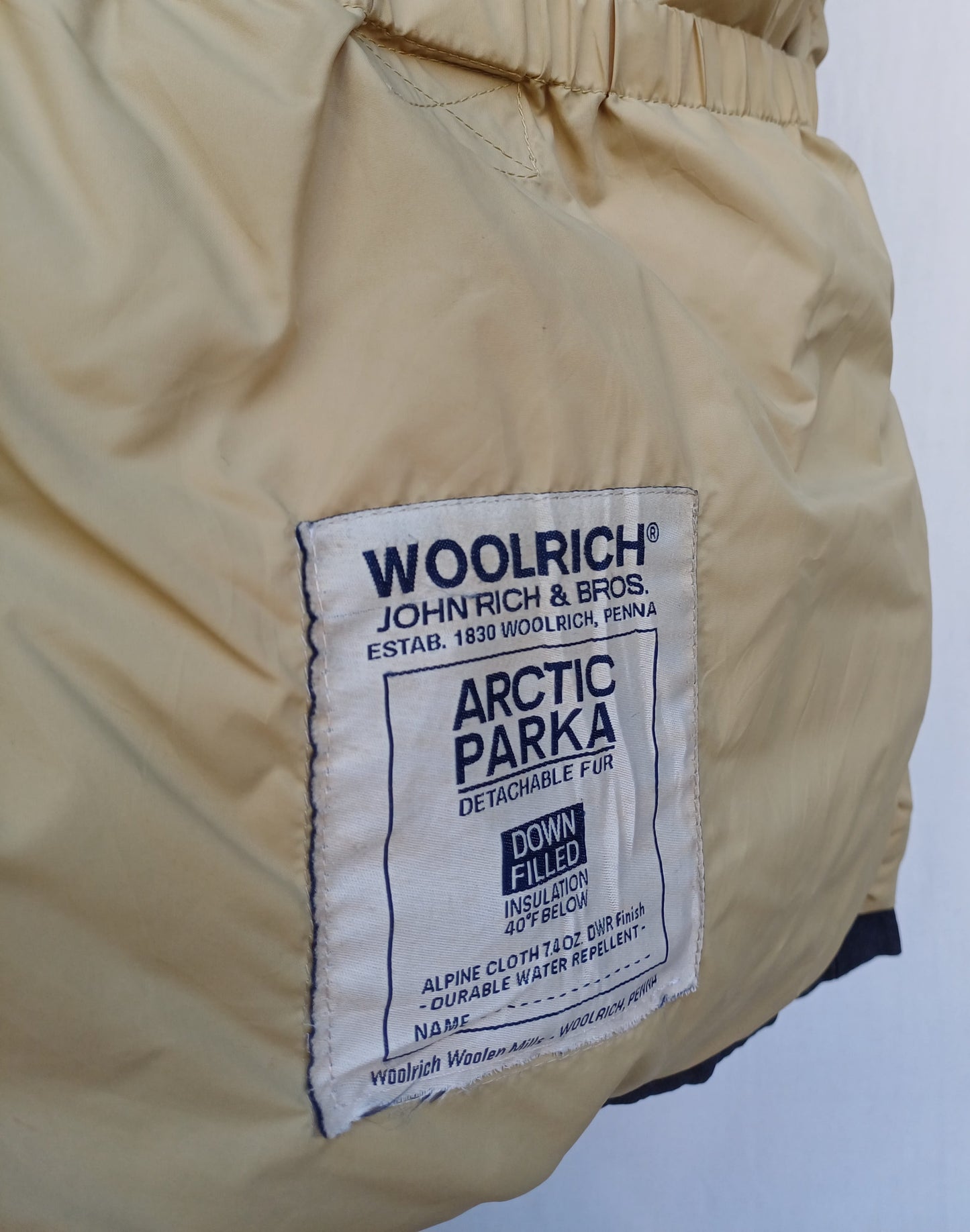 Woolrich Mens Arctic Real Coyote Fur Down Parka Coat XL/XXL