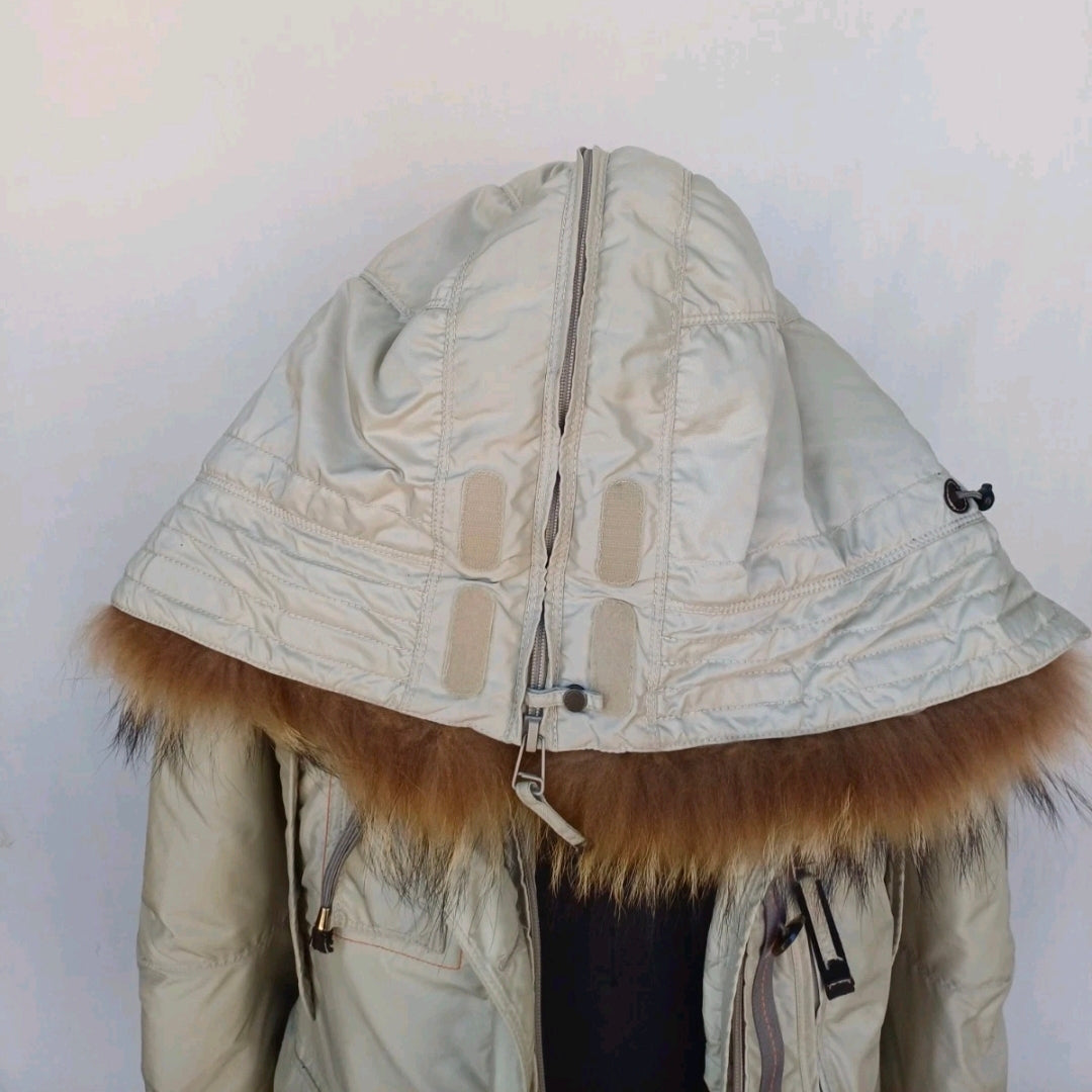 Parajumpers Masterpiece Series Womens Fur Hooded Down Parka Jacket Coat Size L