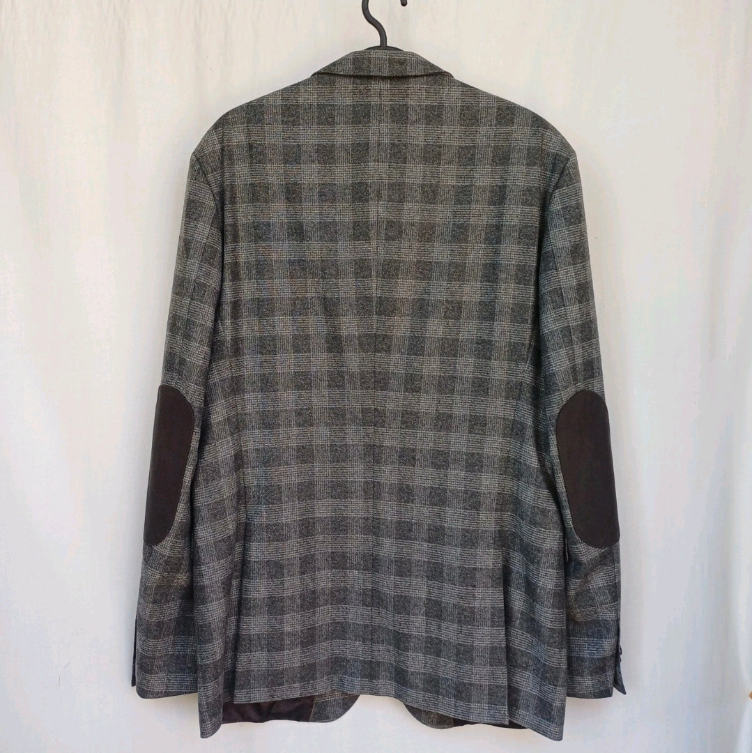 New Without Tags Hugo Boss "The Smith5" Wool Check Mens Button Blazer Jacket US 42 Long