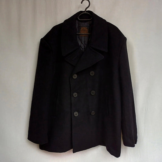 Fostex US Navy Quilted Lining Mens Wool Button Deck Jacket Coat Size XL