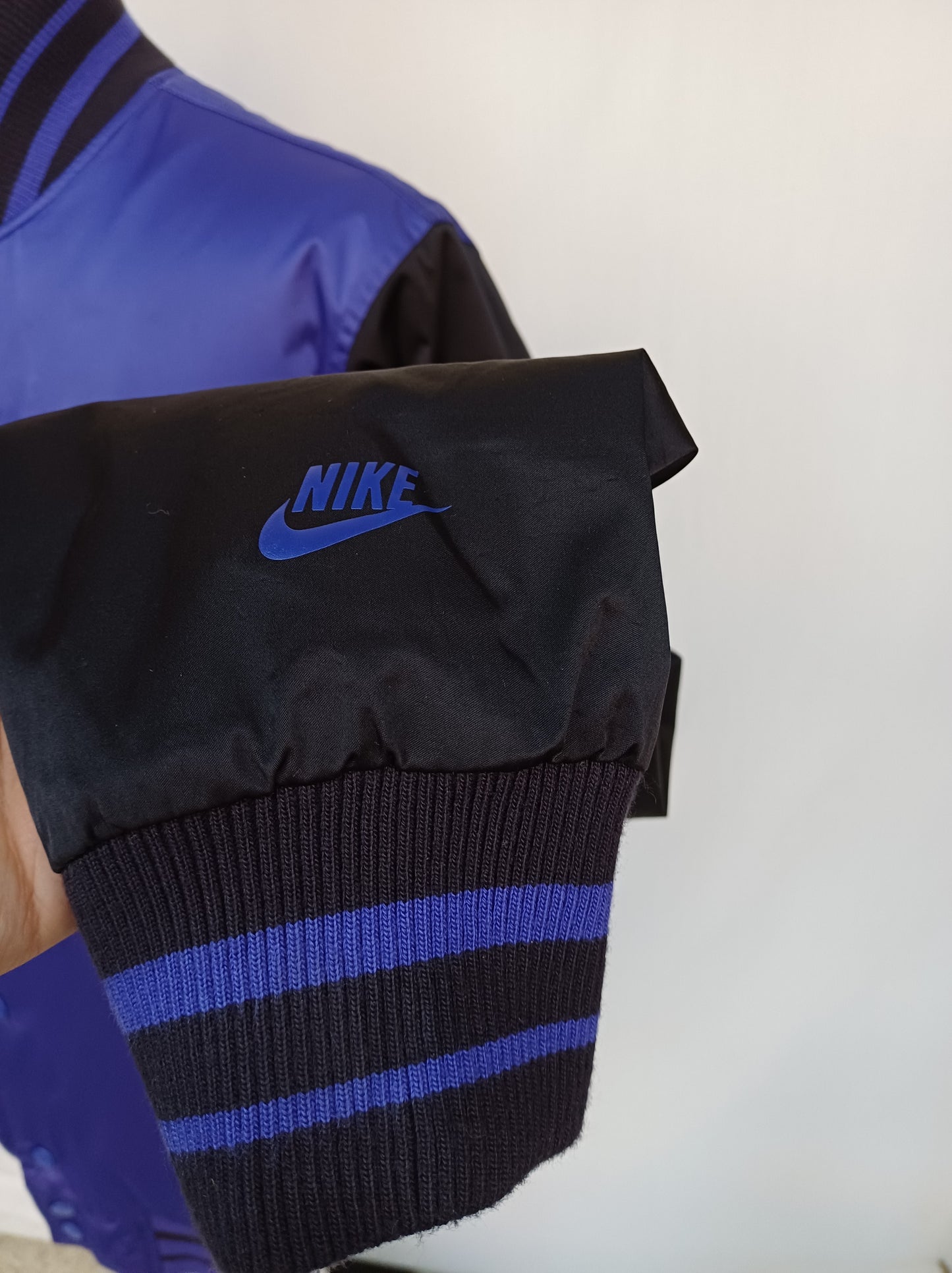 Nike Neon Lining Button Varsity Jacket Mens L