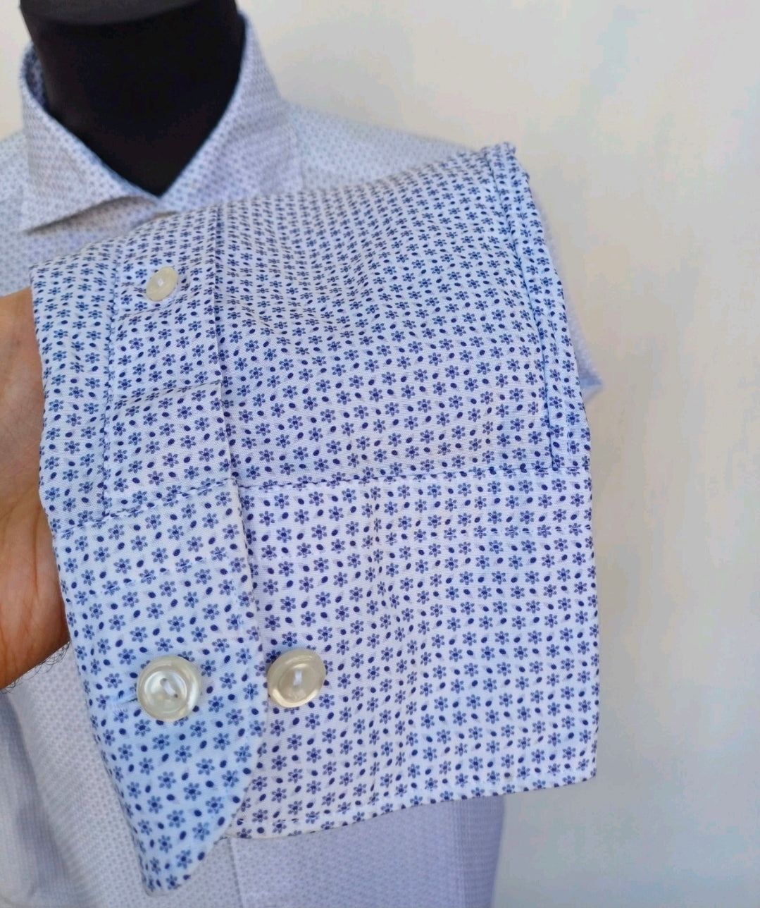 Eton Contemporary Fit Poplin 100% Cotton L/S Button-Up Shirt Mens M/40/15 3/4