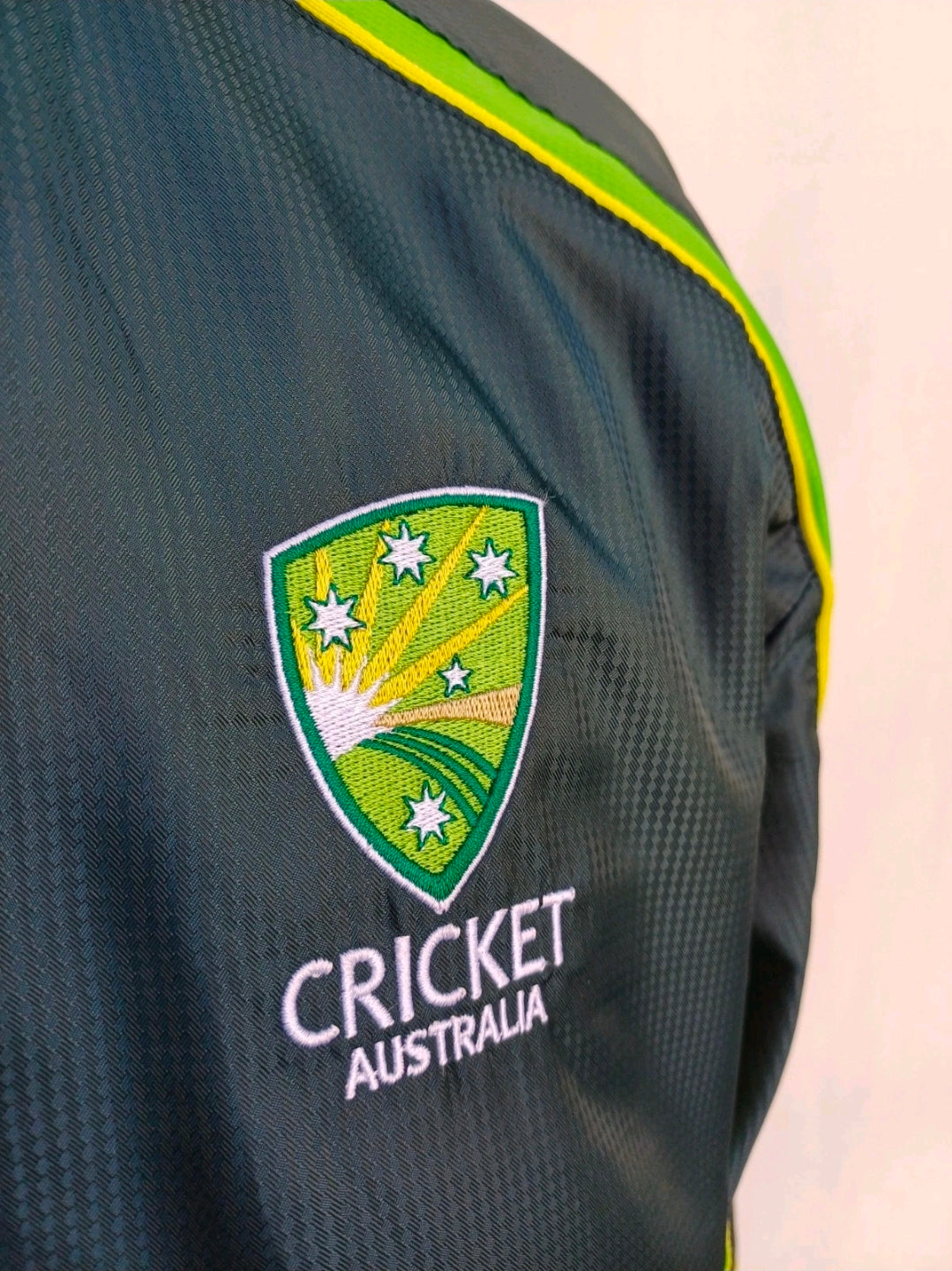 Australia Cricket Asics Zip Fleece Lining Training Top Jacket Coat Mens XL