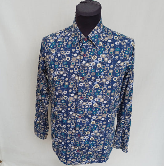 Desigual Regular Fit All Over Circle Cotton Button-Up Shirt Mens S